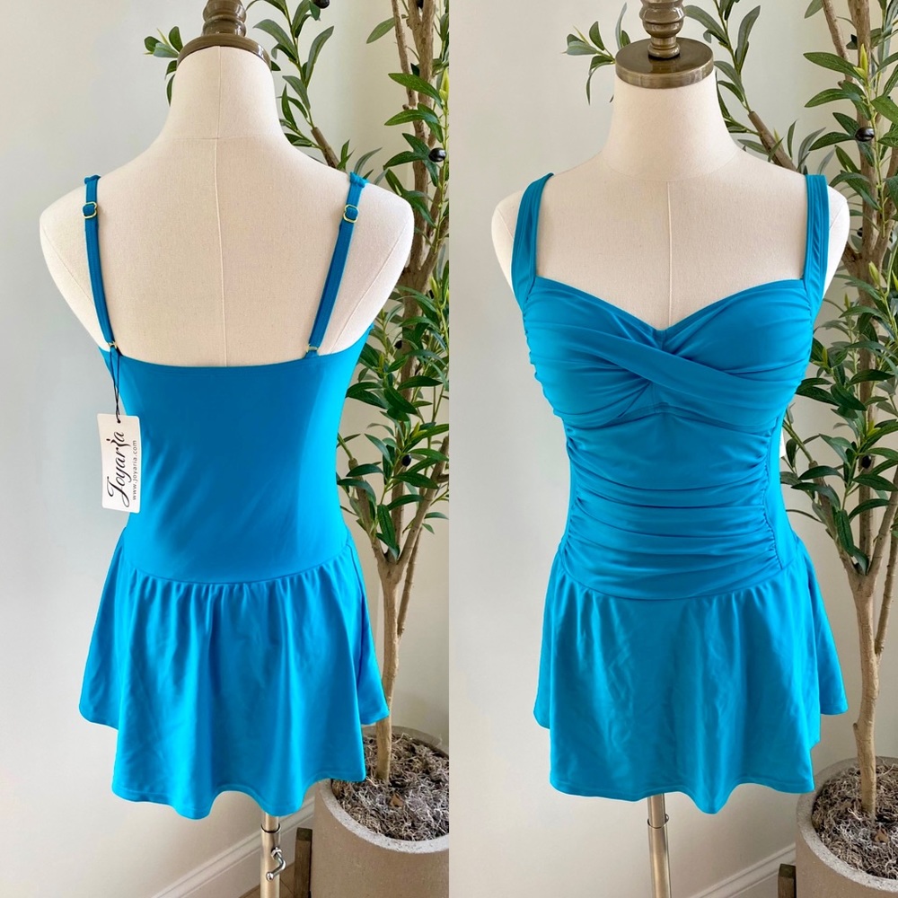 Beautiful Aqua Retro Style New With Tags One Piece Swimsuit